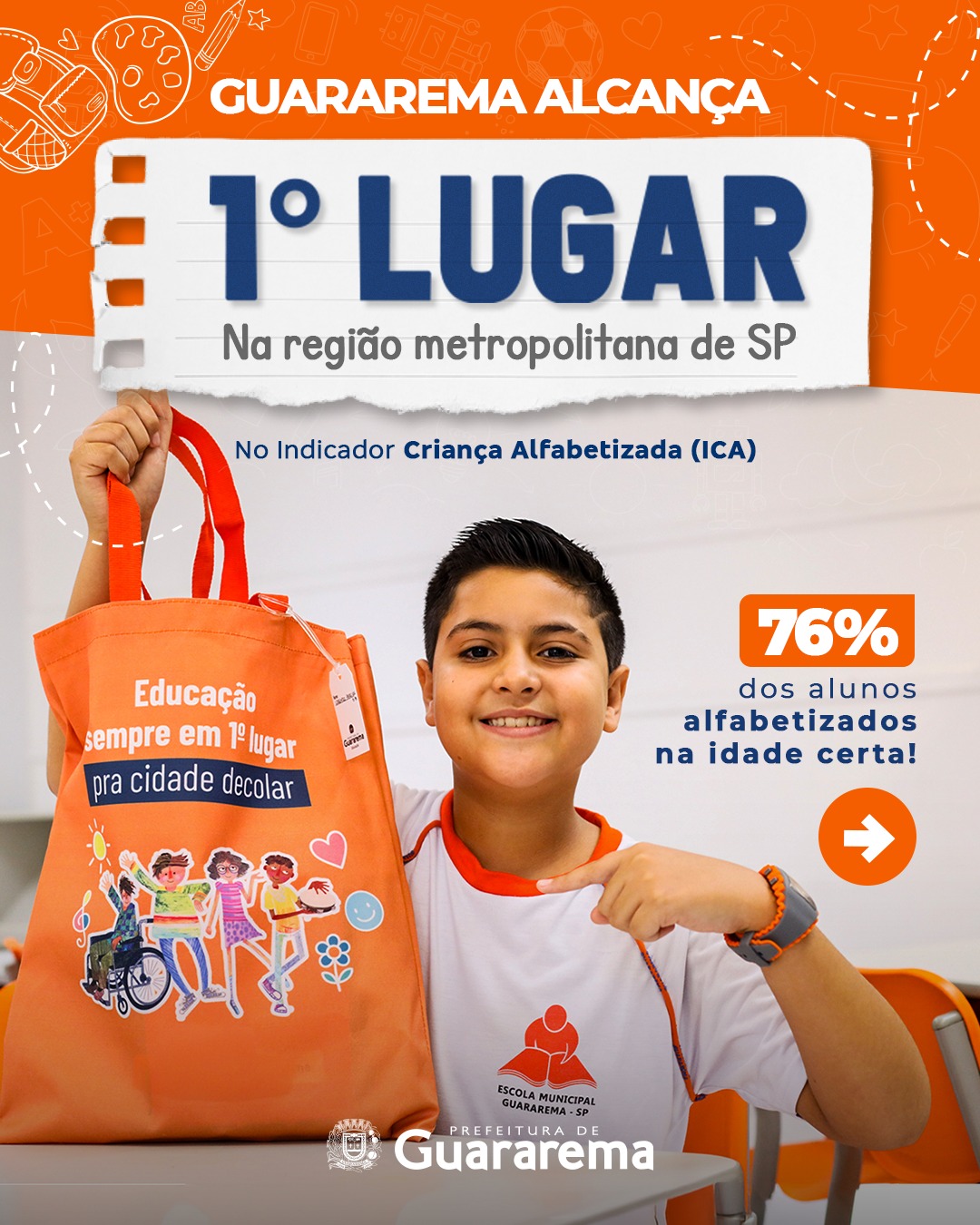 Postagem feita no Instagram da Prefeitura